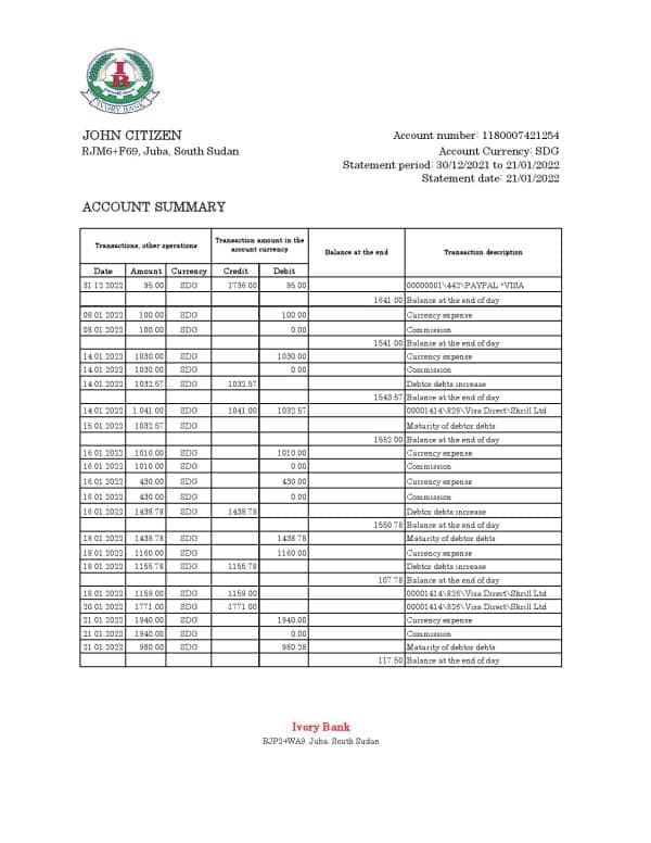 South-Sudan-Ivory-Bank-statement-Excel-and-PDF-template.jpg South Sudan Ivory Bank statement, Excel and PDF template