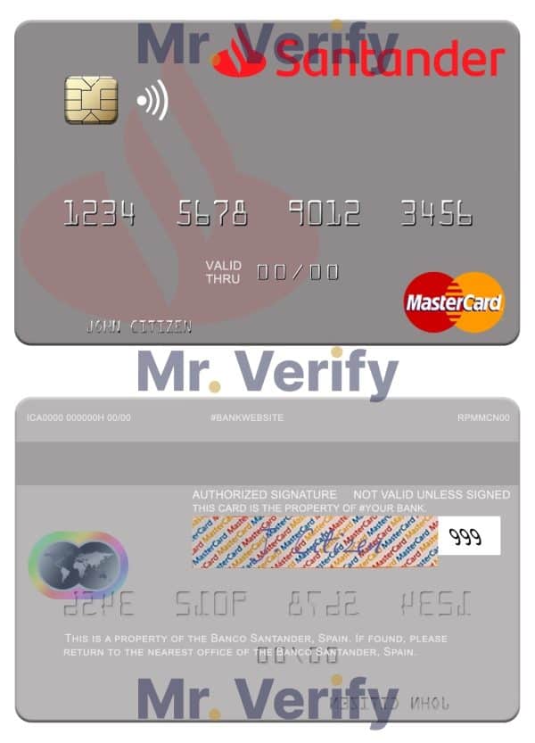 Spain Banco Santander mastercard Fillable Spain Banco Santander mastercard Templates