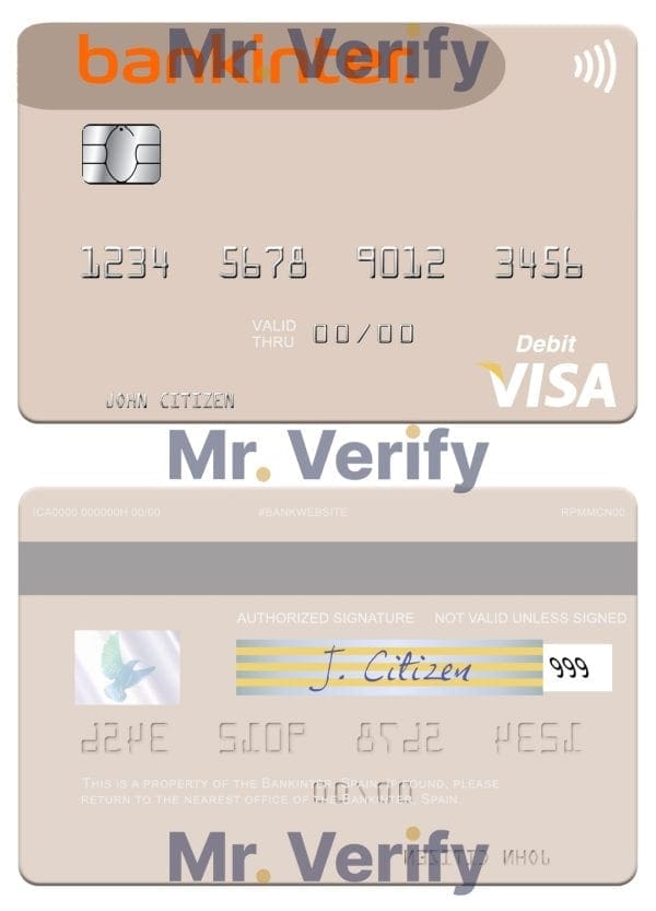 Spain Bankinter visa debit card Fillable Spain Bankinter visa debit card Templates