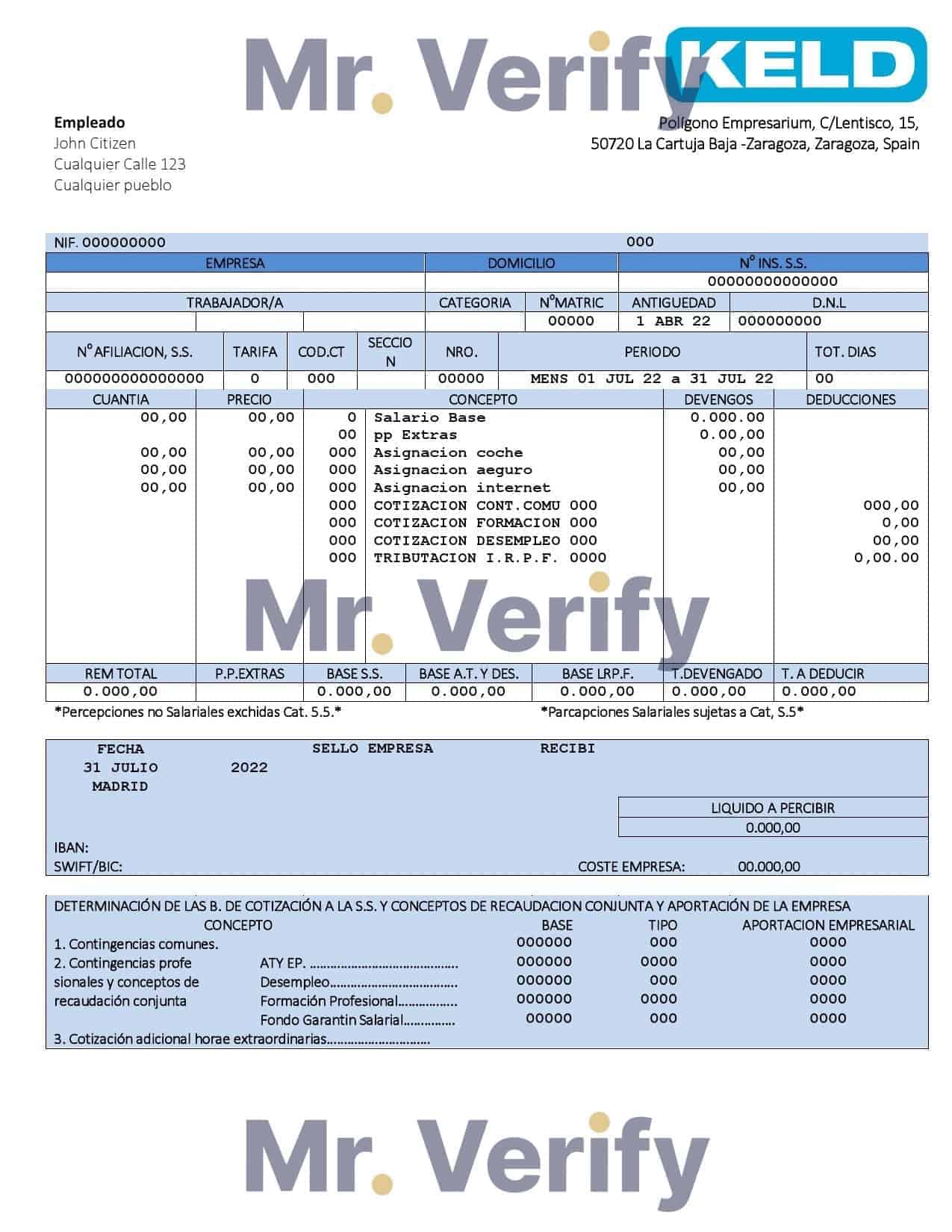 Spain-Keld-electronic-company.jpg Spain Keld electronic company pay stub Word and PDF template