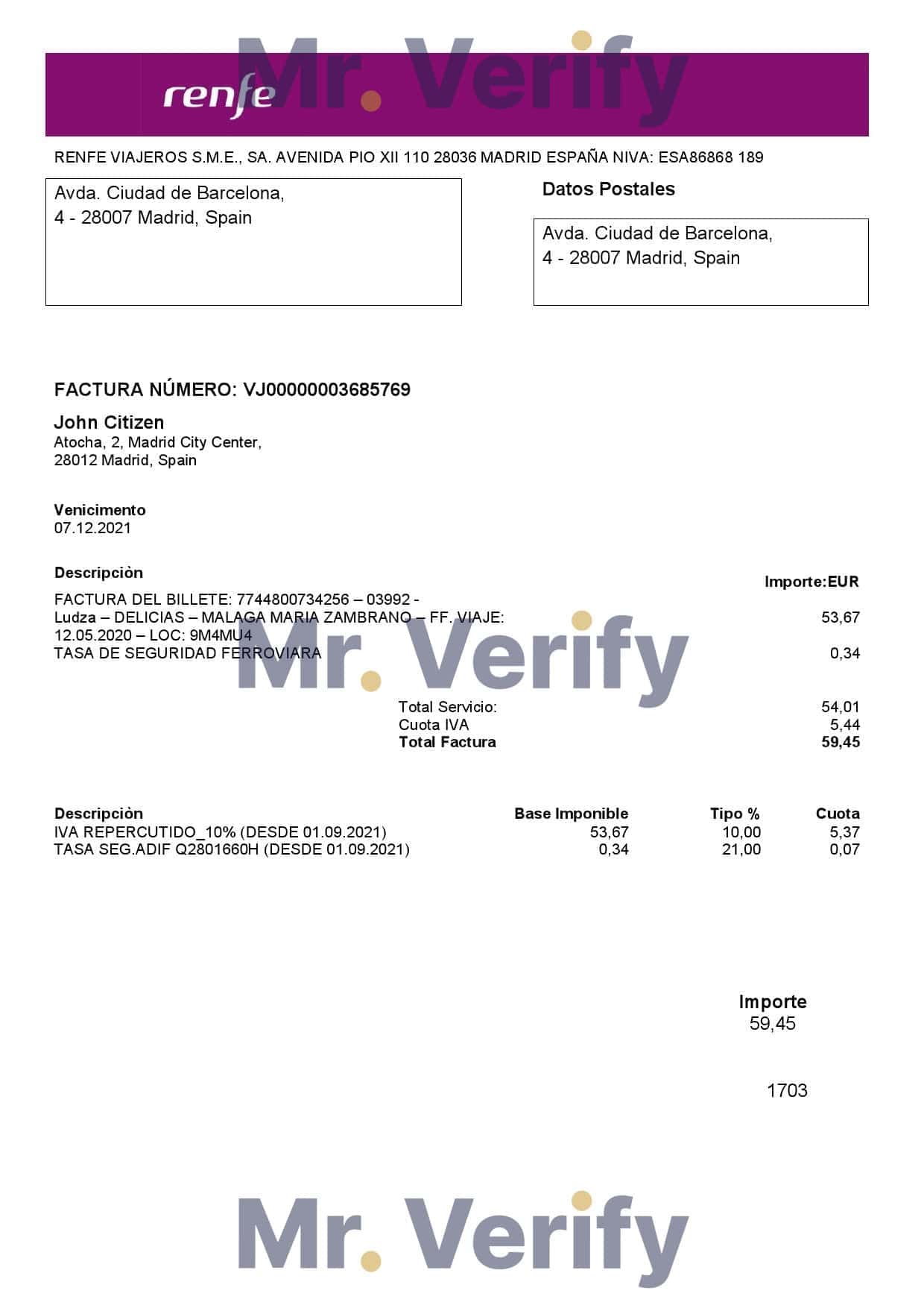 Spain-Renfe.jpg Spain Renfe utility bill template in Word and PDF format