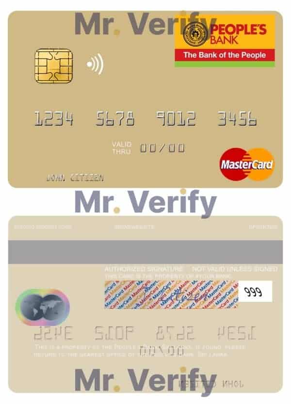 Sri Lanka People’s Bank mastercard credit card Editable Sri Lanka People’s Bank mastercard credit card Templates in PSD Format