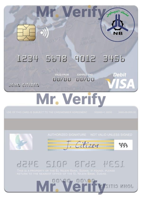 Sudan El Nilein Bank visa debit card Fillable Sudan El Nilein Bank visa debit card Templates