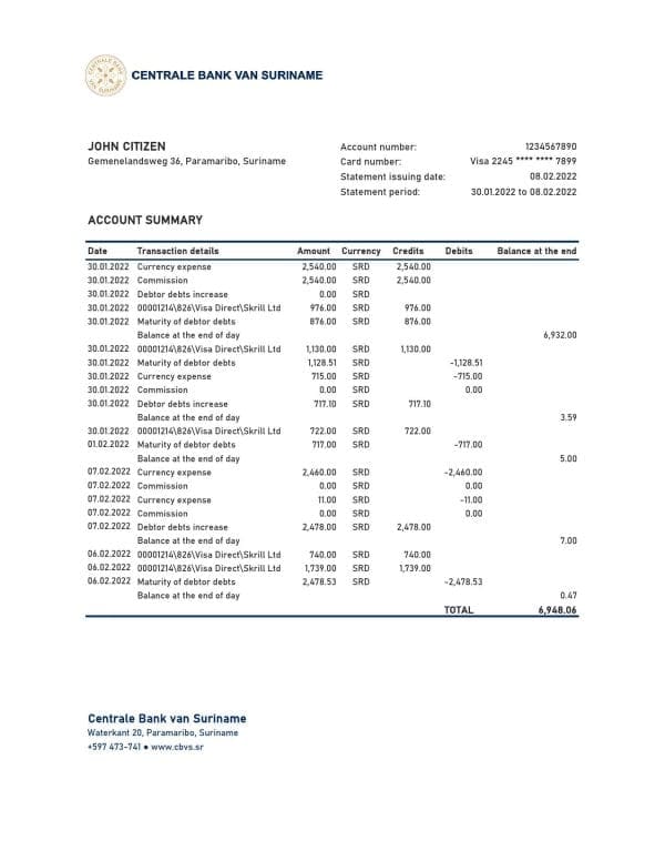 Suriname-Centrale-Bank-Van-Suriname-bank-statement-Excel-and-PDF-template.jpg Suriname Centrale Bank Van Suriname bank statement, Excel and PDF template