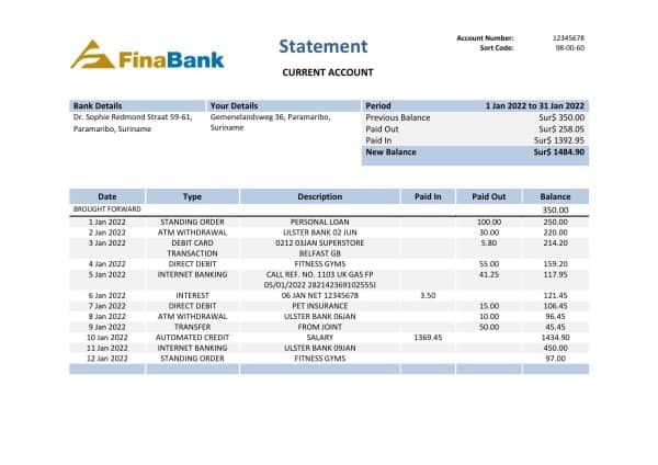 Suriname-Finabank-bank-statement-template-in-Word-and-PDF-format.jpg Suriname Finabank bank statement template in Word and PDF format
