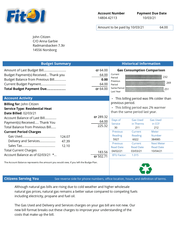 Sweden-Fitol-utility-bill.png Sweden Fitol gas utility bill template in Word and PDF format