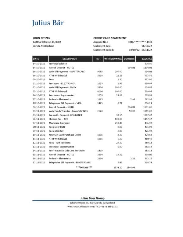 Switzerland-Julius-Bar-bank-statement_000001.jpg Switzerland Julius Bar bank statement, Excel and PDF template