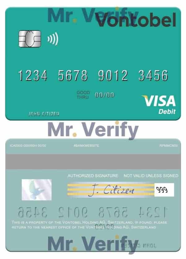 Fillable Switzerland Vontobel Holding AG visa debit card Templates