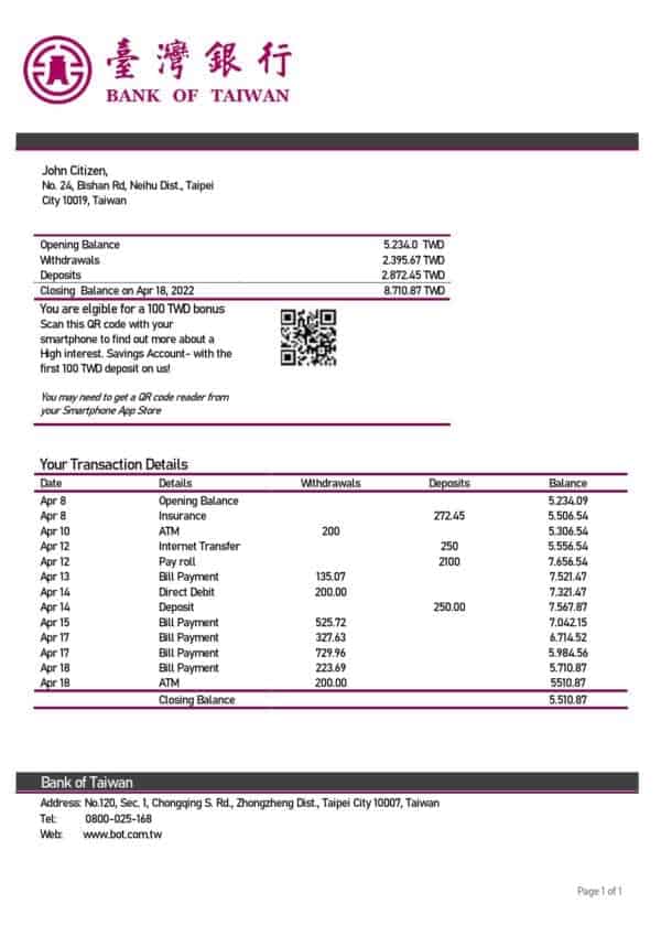 Taiwan-Bank-of-Taiwan-bank-statement_000001.jpg Taiwan Bank of Taiwan bank statement template in Word and PDF format