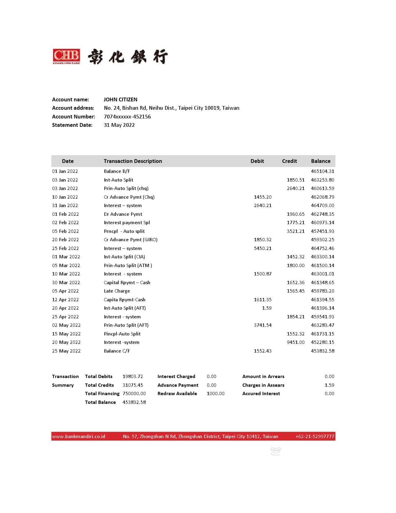Taiwan-Chang-Hwa-Bank-statement-Excel-and-PDF-template.jpg Taiwan Chang Hwa Bank statement, Excel and PDF template