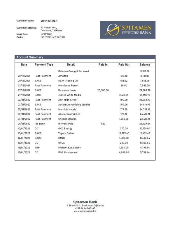 Tajikistan-Spitamen-Bank-statement-template-in-Word-and-PDF-format.jpg Tajikistan Spitamen Bank statement template in Word and PDF format