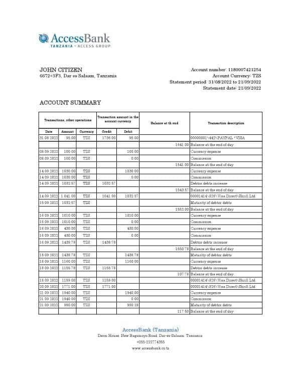 Tanzania-Access-bank-statement-Excel-and-PDF-template.jpg Tanzania Access bank statement, Excel and PDF template