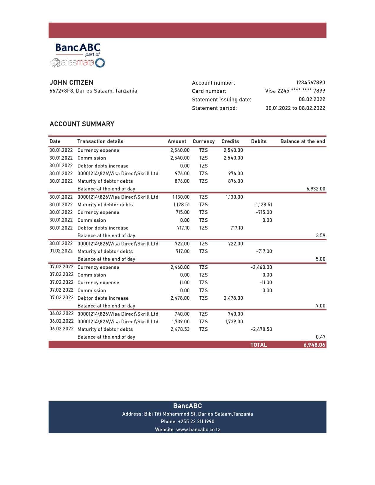 Tanzania-BancABC-bank-statement-Excel-and-PDF-template.jpg Tanzania BancABC bank statement, Excel and PDF template