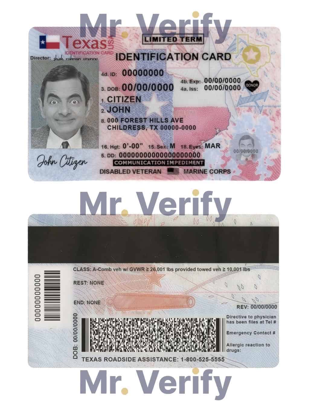 Texas-new-idFrontback-copy.jpg USA Texas state ID card template in PSD format, fully editable (2020 – present)