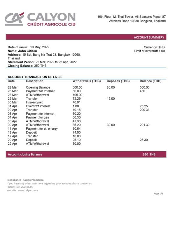 Thailand-Calyon-bank-statement_000001-1.jpg Thailand Caylon Bank statement template in Word and PDF format