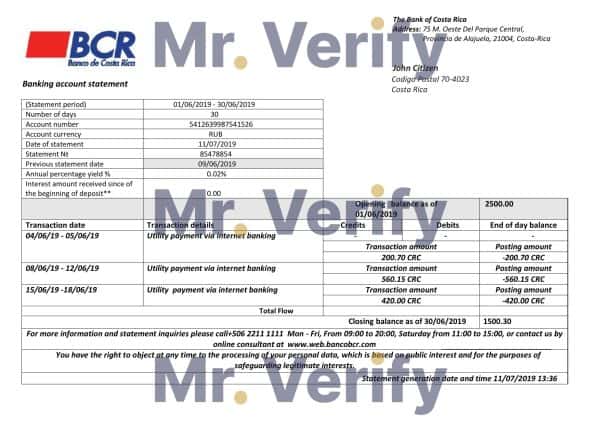 The-Bank-of-Costa-Rica.jpg Costa Rica The Bank of Costa Rica bank statement easy to fill template in Excel and PDF format
