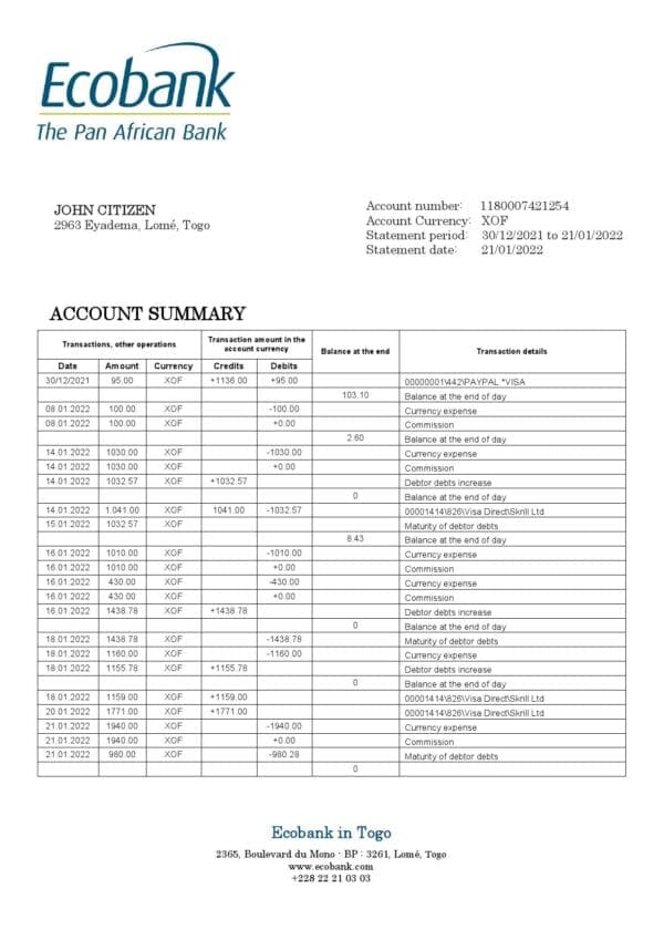 Togo-Ecobank-Bank-statement-template-in-Word-and-PDF-format.jpg Togo Ecobank Bank statement template in Word and PDF format