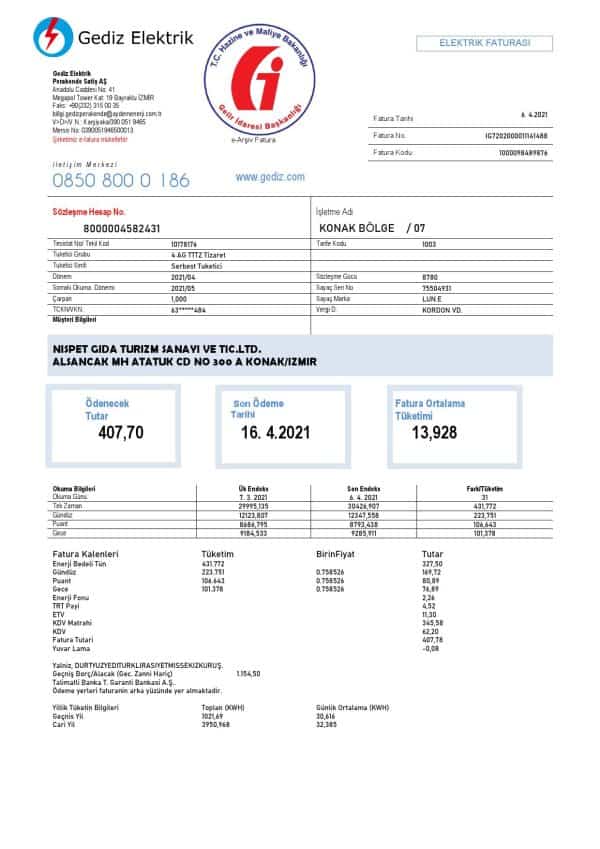 Turkey-Gediz-Elektrik_000001.jpg Turkey Gediz Elektrik utility bill template in Word and PDF format, fully editable