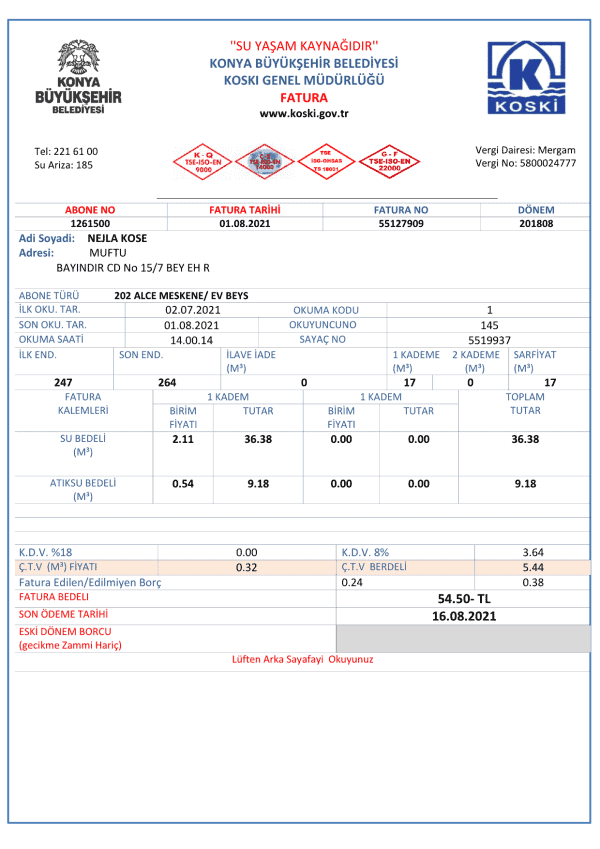 Turkey-water-bill_000001.png Turkey water utility bill template in Word and PDF format