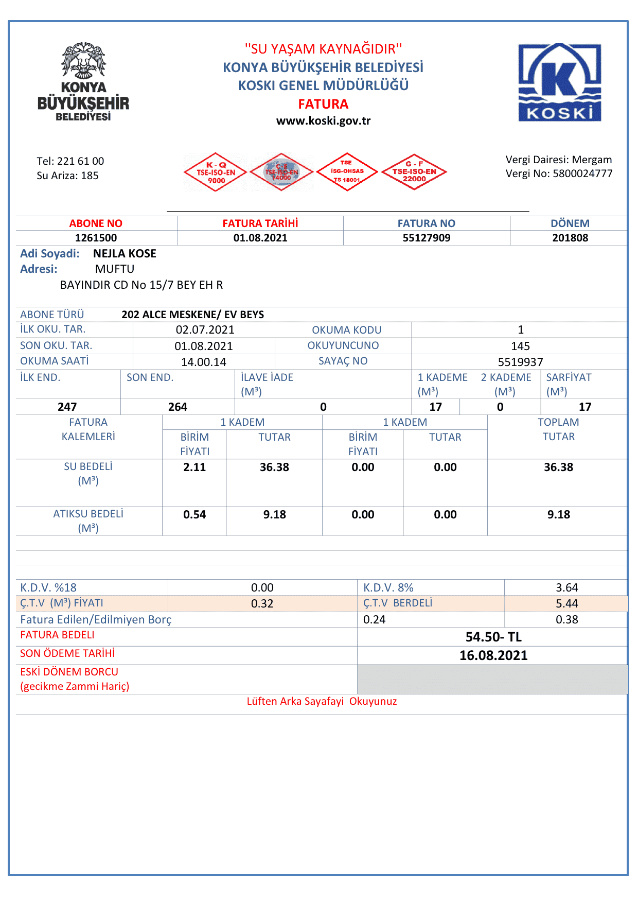 Turkey-water-bill_000001.png Turkey water utility bill template in Word and PDF format
