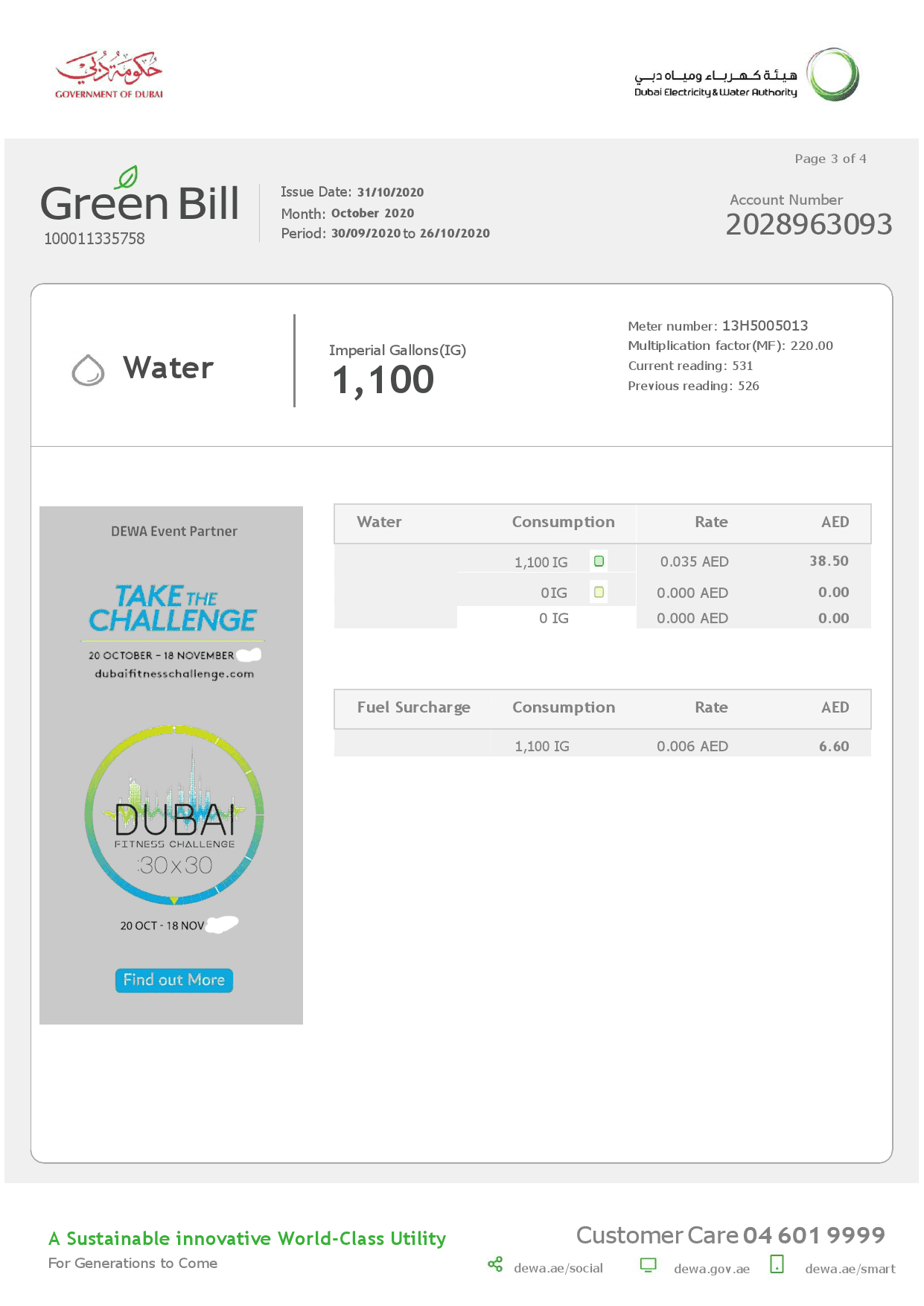 UAE-Dubai-Electricity-Water-Authority-2.png United Arab Emirates Dubai Electricity & Water Authority utility bill template in Word and PDF format (4 pages) - Image 3