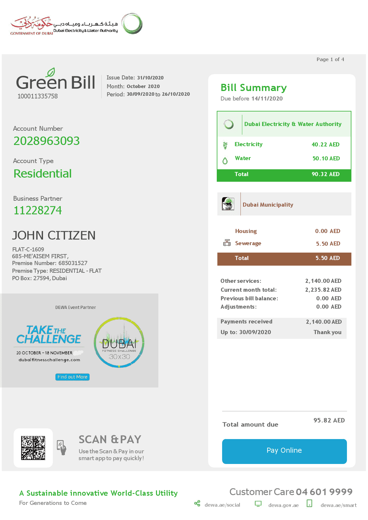 UAE-Dubai-Electricity-Water-Authority.png United Arab Emirates Dubai Electricity & Water Authority utility bill template in Word and PDF format (4 pages)