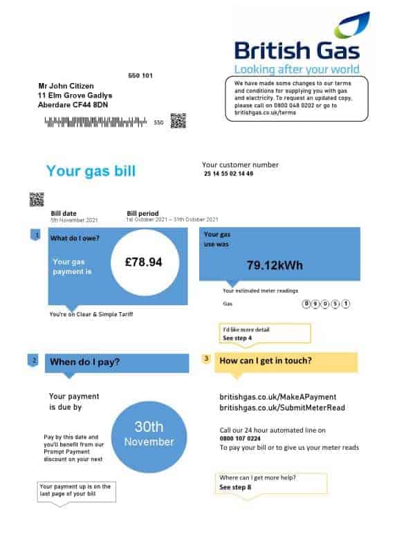 UK-British-Gas-2-pages_000001.jpg United Kingdom British Gas utility bill template in Word and PDF format fully editable (2 pages) version 1