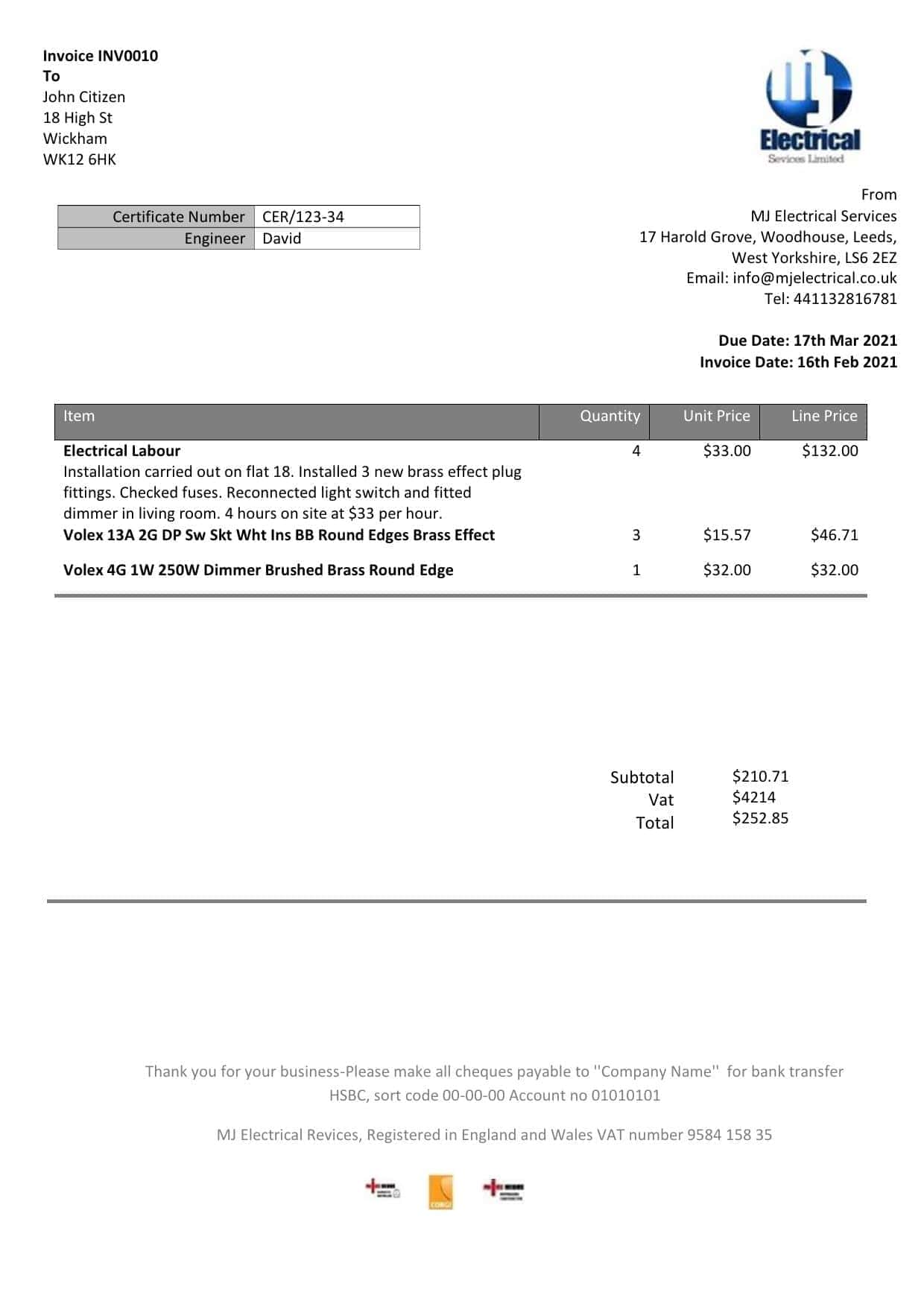 UK-MJ-Electrical-utility-bill.jpg United Kingdom MJ Electrical proof of address utility bill template in Word and PDF format