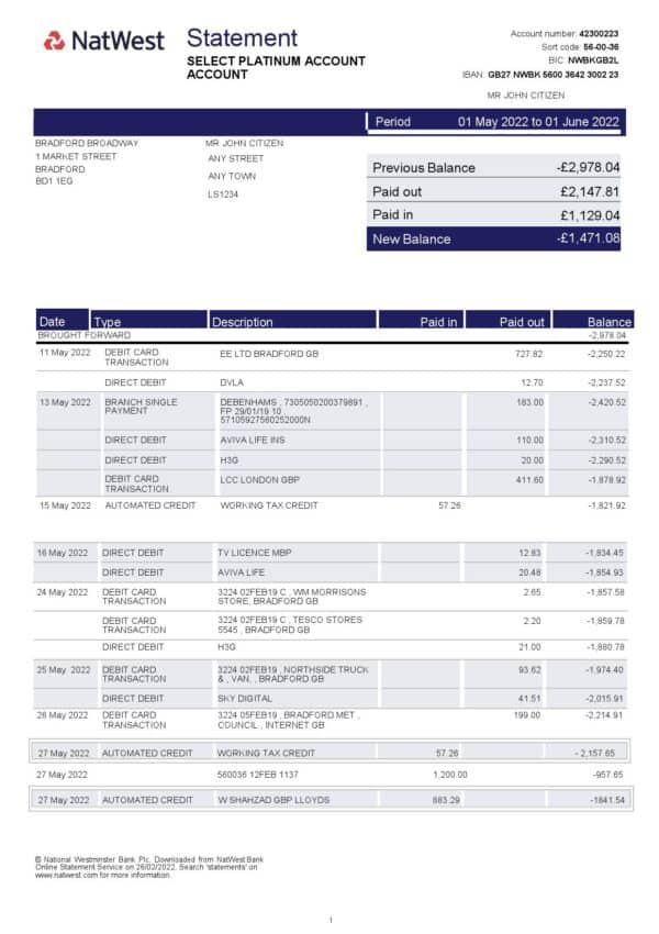UK-NatWest-bank-statement-2-pages_000001.jpg United Kingdom NatWest bank statement, Word and PDF template, 2 pages, version 2