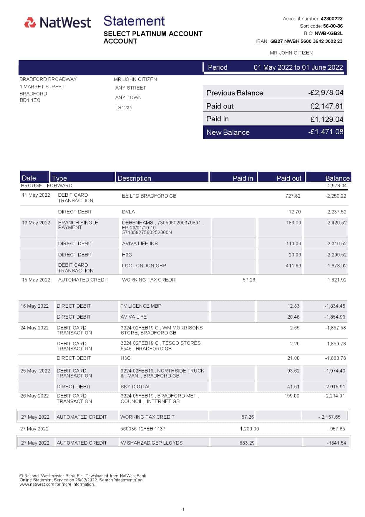 UK-NatWest-bank-statement-2-pages_000001.jpg United Kingdom NatWest bank statement, Word and PDF template, 2 pages, version 2