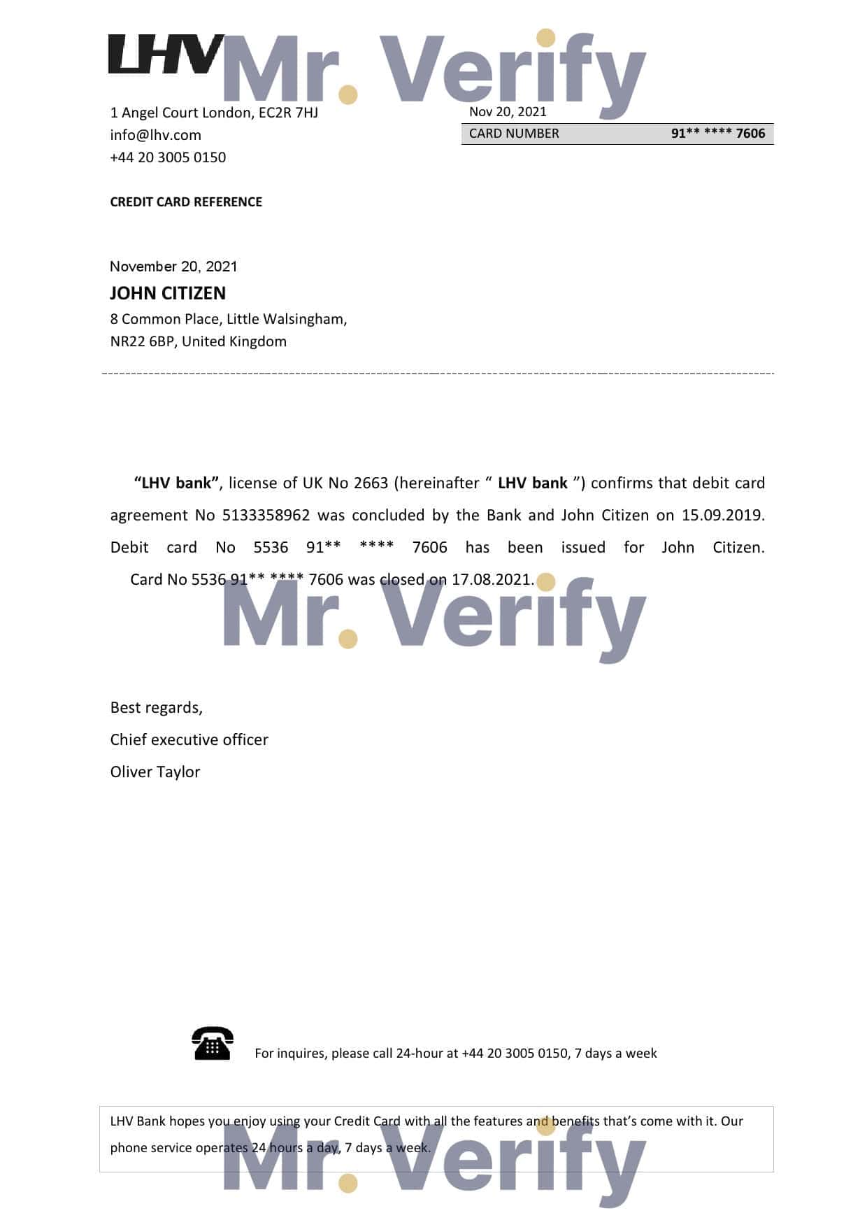 United Kingdom LHV bank account closure reference letter template in Word and PDF format United Kingdom LHV bank account closure reference letter template in Word and PDF format