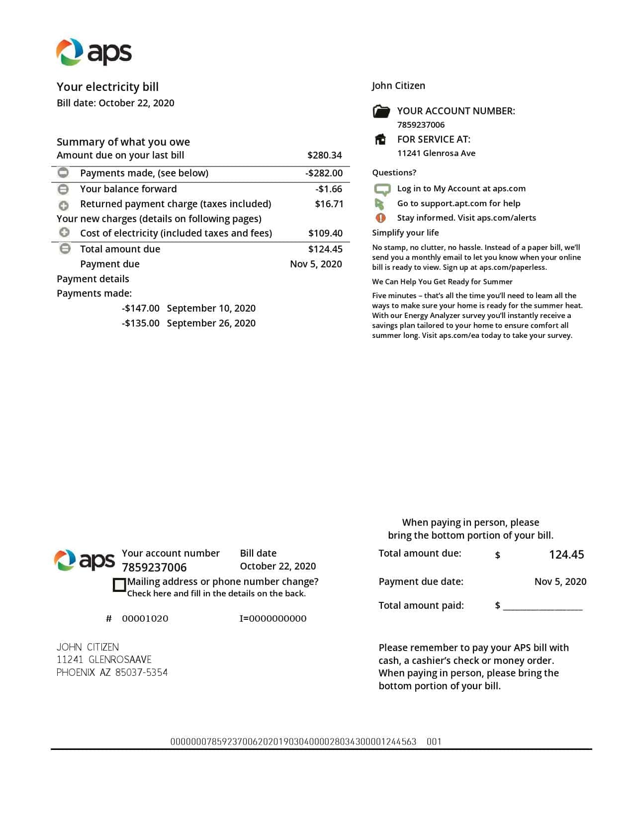 USA-Arizona-electricity-bill_000001.jpg USA Arizona APS electricity proof of address utility bill template in Word and PDF format