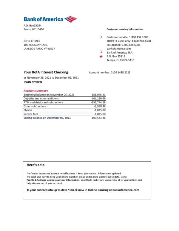 USA-Bank-of-America_000001-1.jpg USA Bank of America bank statement easy to fill template in .xls and .pdf file format