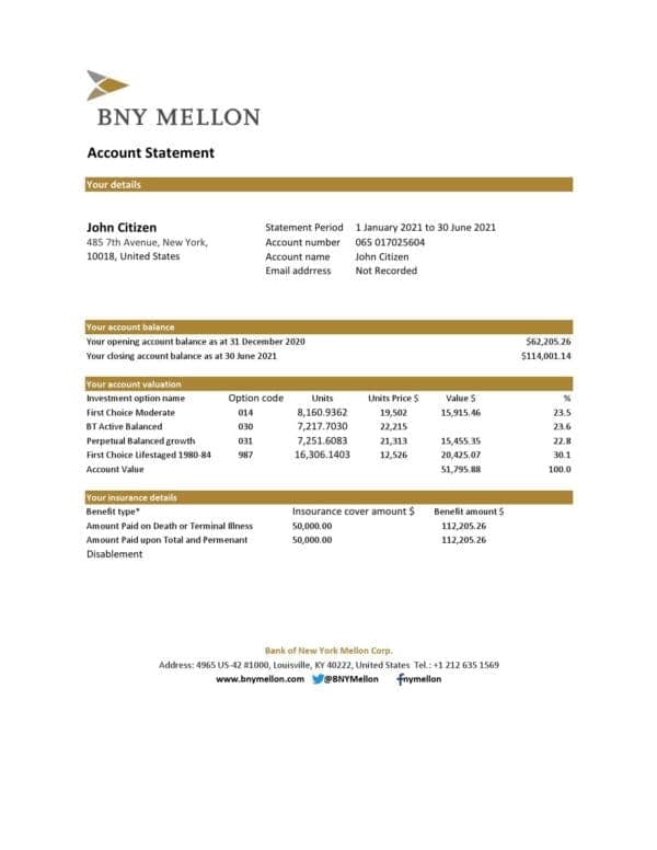 USA-Bank-of-New-York-Mellon_000001.jpg USA Bank of New York Mellon bank statement easy to fill template in Excel and PDF format