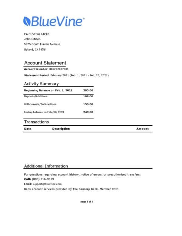 USA-Bluevine-bank_000001-1.jpg USA California BlueVine bank statement easy to fill template in .xls and .pdf file format