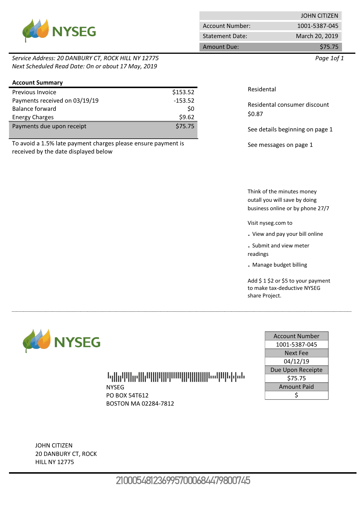 USA-Boston-NYSEG-electricity-utility.png USA Massachusetts Boston NYSEG electricity utility bill template in Word and PDF format