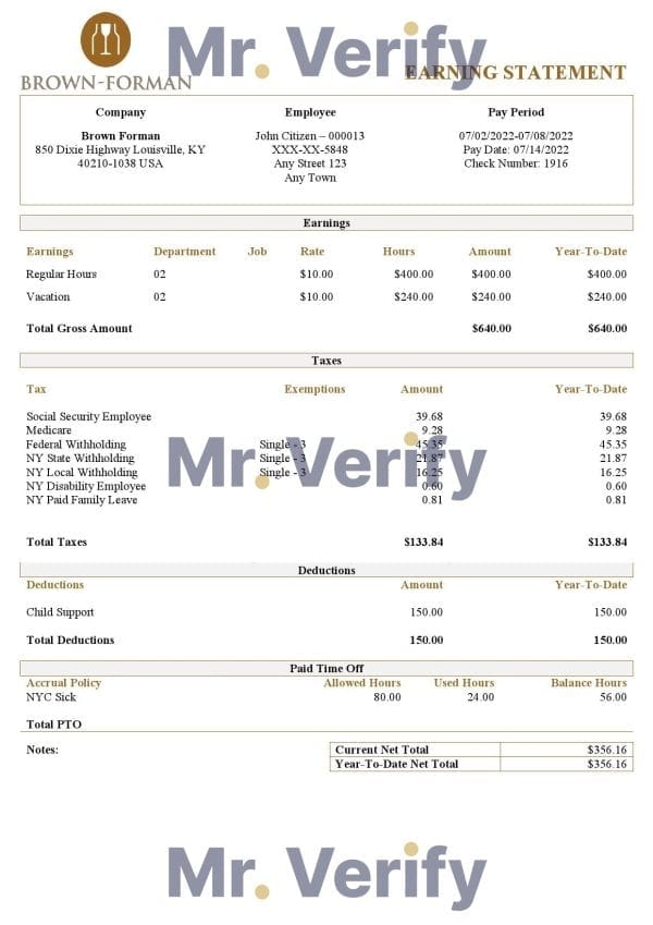 USA-Brown-Forman-alchoholic-beverages.jpg USA Brown Forman alcoholic beverages company pay stub Word and PDF template