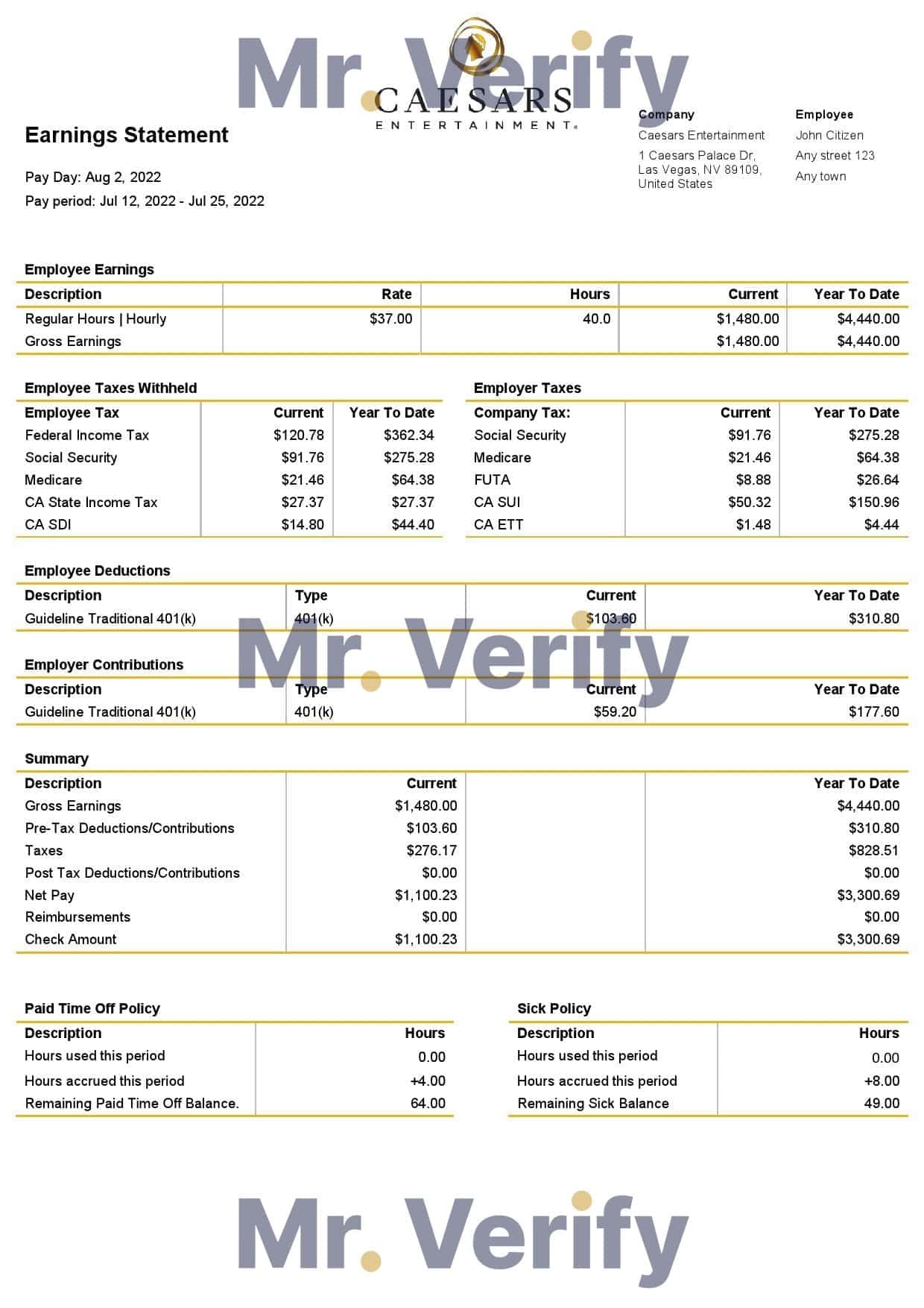 USA-Caesars-Entertainment-casino-and-resort-company.jpg USA Caesars Entertainment casino and resort company pay stub Word and PDF template