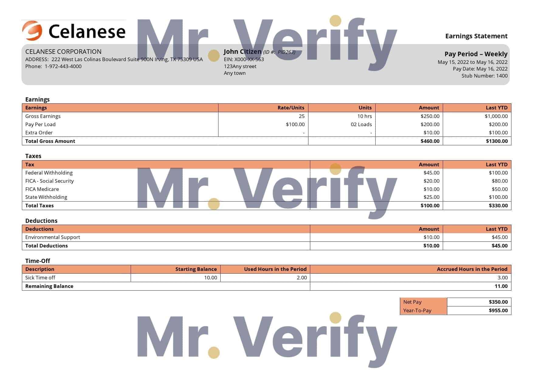 USA-Celanese-technology.jpg USA Celanese technology company pay stub Word and PDF template