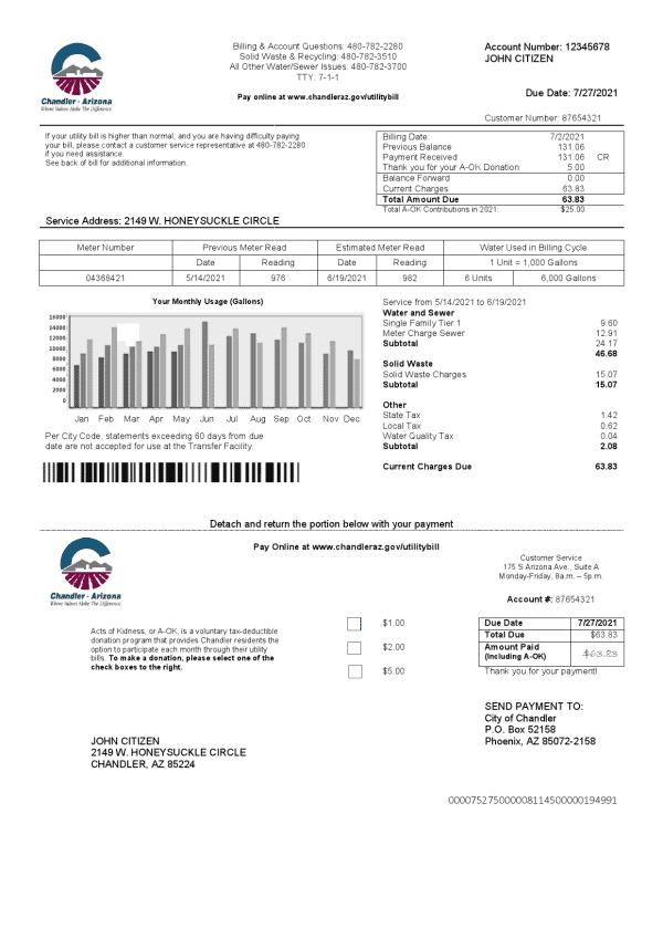 USA-Chandler-Arizona.png USA Arizona Chandler Utilities bill template in Word and PDF format