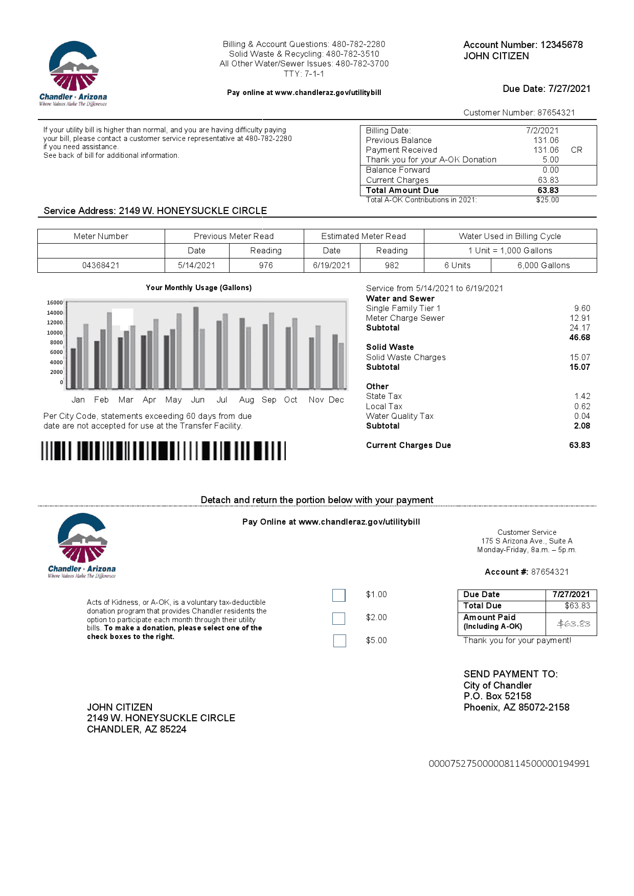 USA-Chandler-Arizona.png USA Arizona Chandler Utilities bill template in Word and PDF format