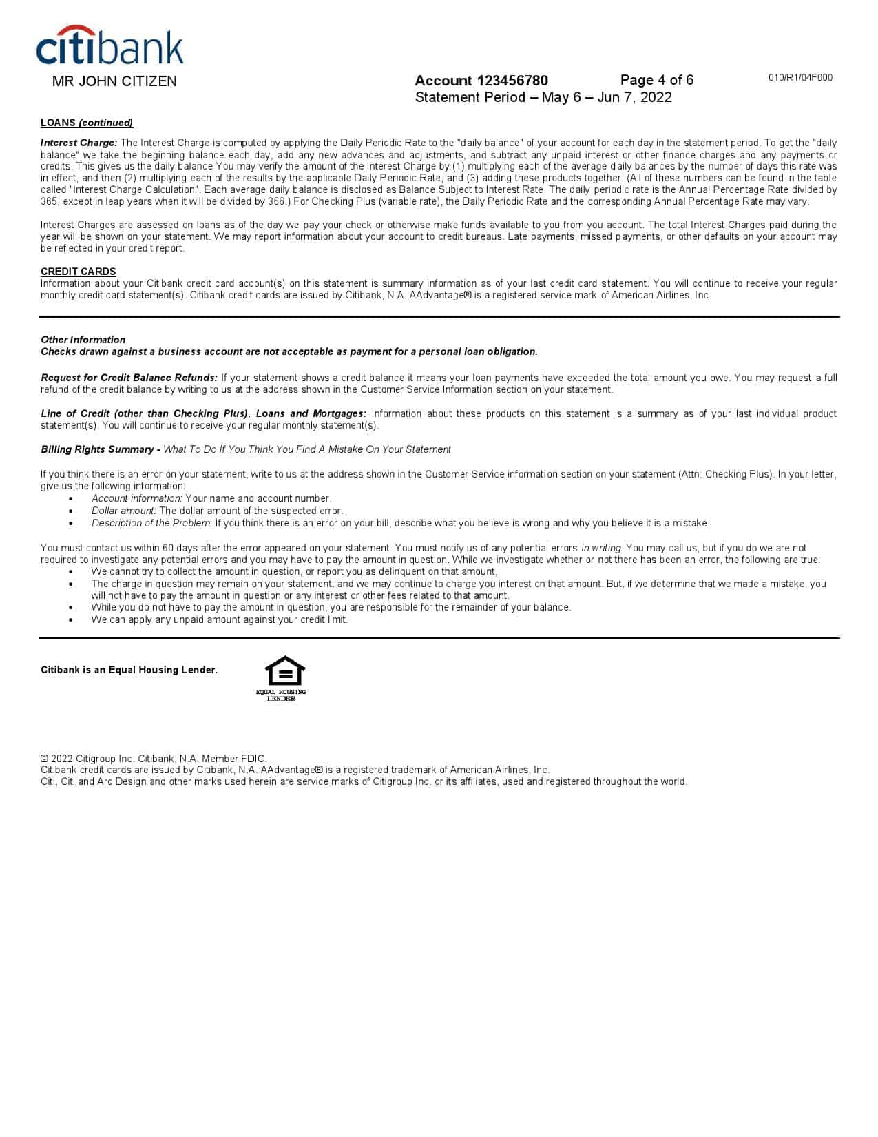 USA-Citibank-bank-statement-Word-and-PDF-template-6-pages-4.jpg USA Citibank bank statement, Word and PDF template, 6 pages - Image 4
