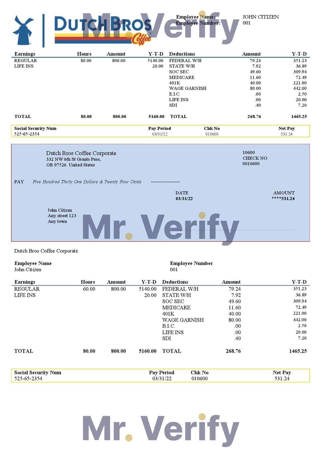 USA-Dutch-Bros-Coffee-Corporate-coffeehouse-company.jpg USA Dutch Bros Coffee Corporate coffeehouse company pay stub Word and PDF template