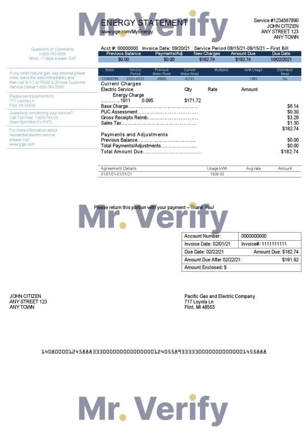 USA-Energy-Bill.jpg USA California PG&E (Pacific Gas and Electric Company) utility bill template in Word and PDF format, version 2