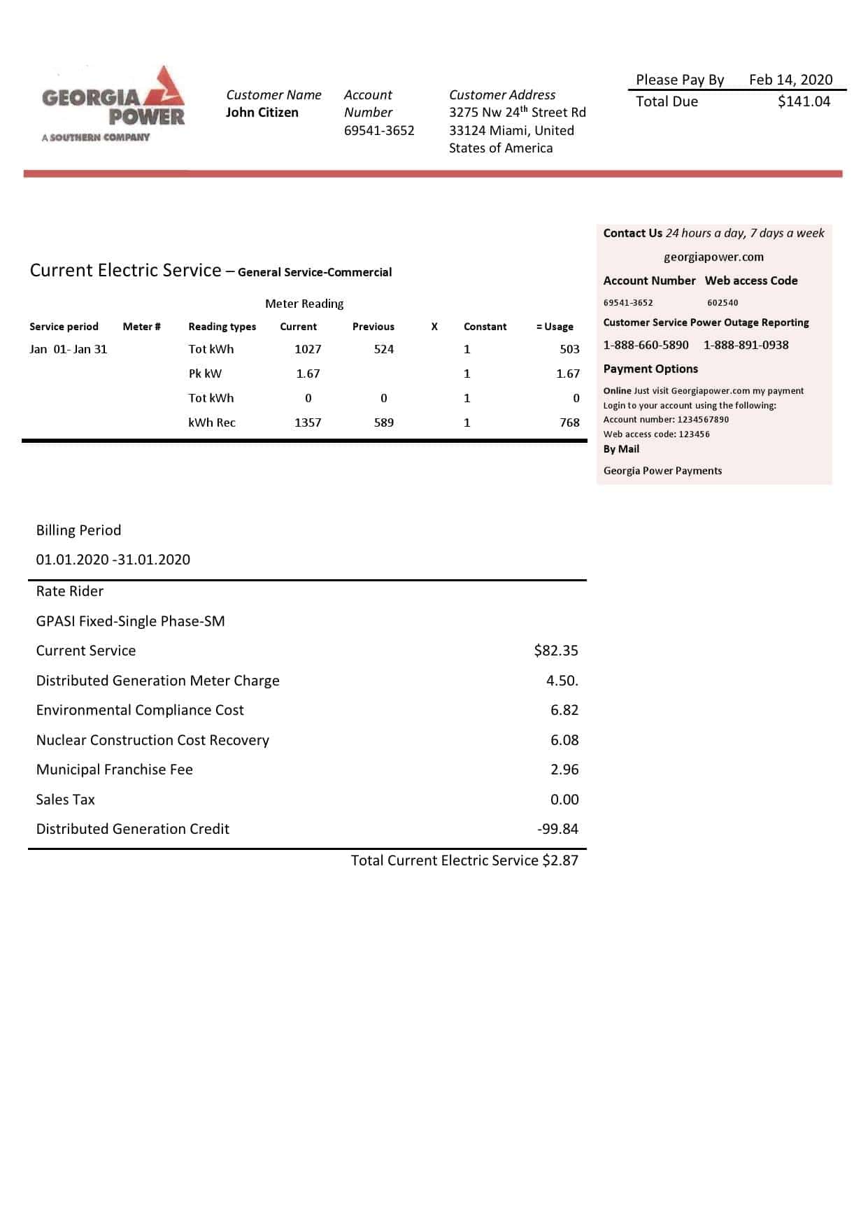 USA-Georgia-power_000001-1.jpg USA Georgia Power utility bill template in Word and PDF format, fully editable