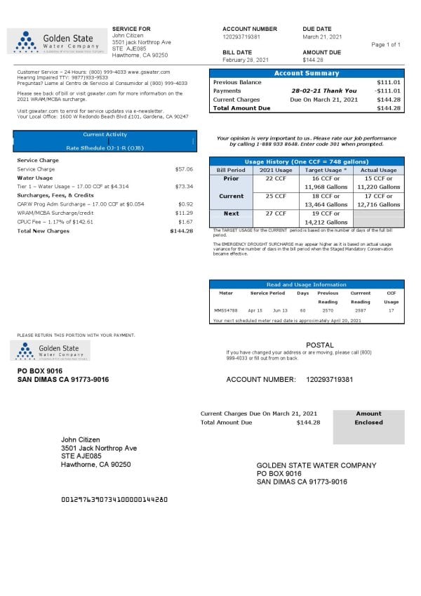 USA-Golden-State.jpg USA California Golden State Water Company utility bill template in .doc and .pdf format