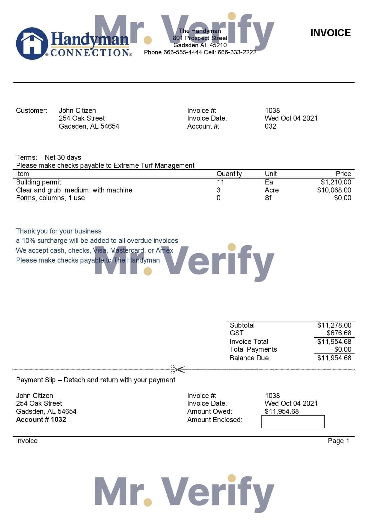USA Handyman Home Service Company invoice template in Word and PDF format, fully editable USA Handyman Home Service Company invoice template in Word and PDF format, fully editable