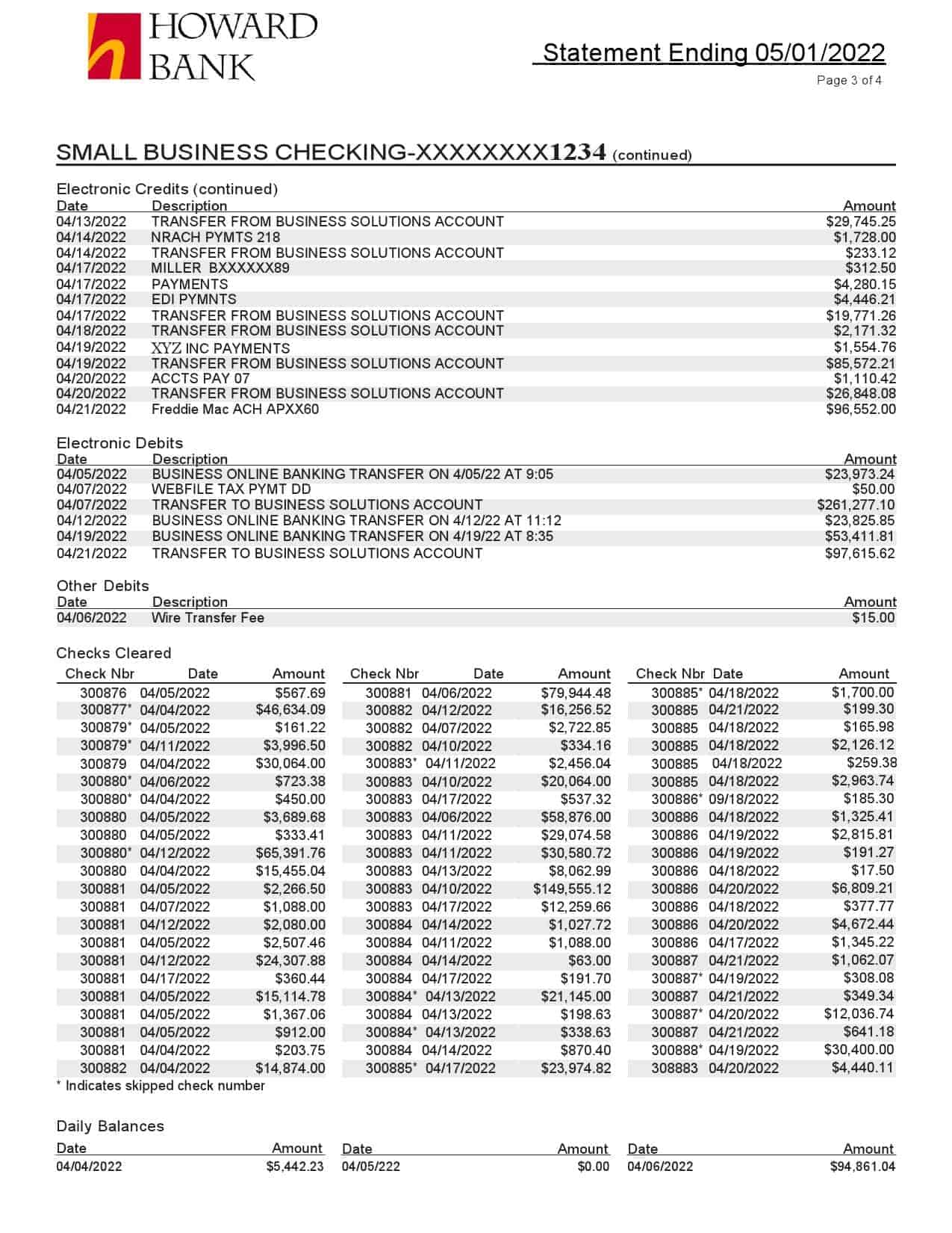 USA-Howard-bank-statement-Word-and-PDF-template-4-pages-3.jpg USA Howard bank statement Word and PDF template, 4 pages - Image 3