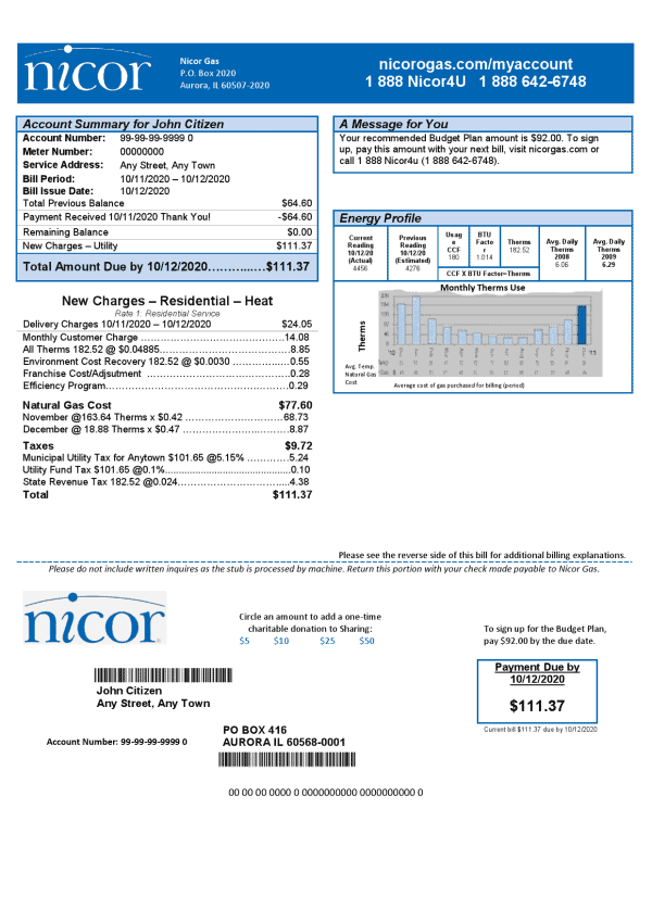 USA-Illinois-Nicor-Gas_000001.png USA Illinois Nicor gas utility bill template in Word and PDF format