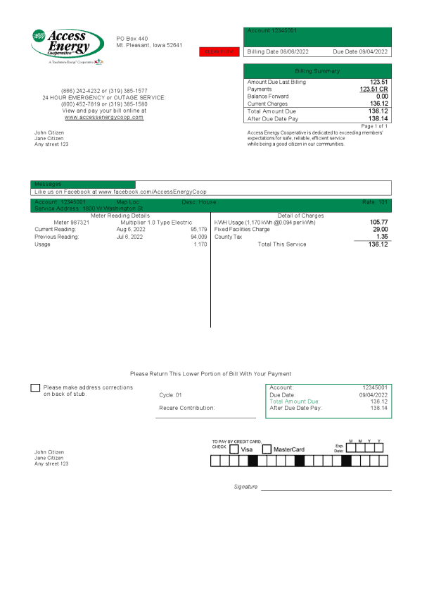 USA-Iowa-Access-Energy-Cooperative.png USA Iowa Access Energy Cooperative utility bill template in Word and PDF format